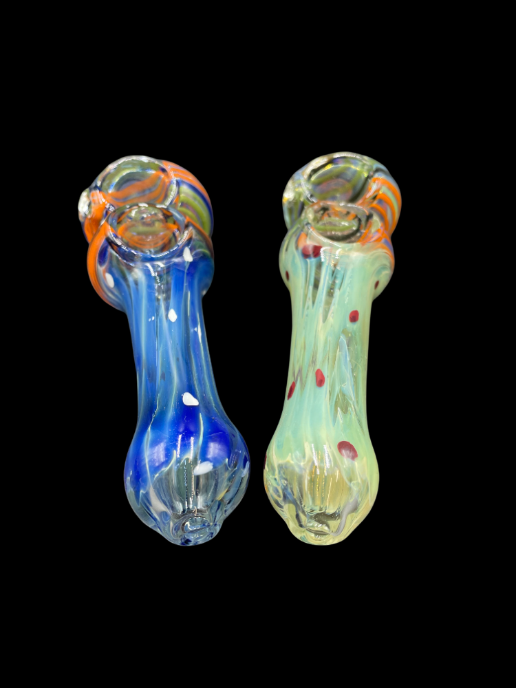 DOTTED DOUBLE BOWL HAND PIPE RS3057 — Himalayan Group Inc.